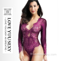 Body de lingerie sexy à manches longues